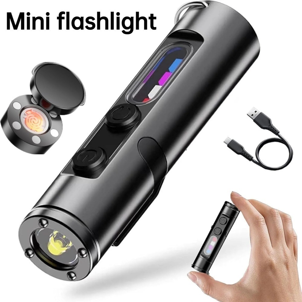 Keychain Flashlight - Mini Latarka Zewnętrzna Typu C, Ładowalna,