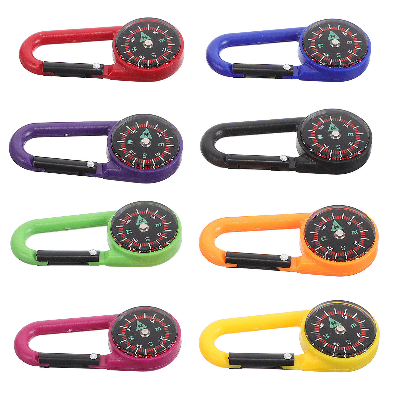 Compass Keychain Mini - 8 szt. Mini kompasów z karabińczykiem